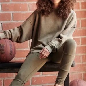 Free People Solid Metti Crew in Cargo Khaki Size XS